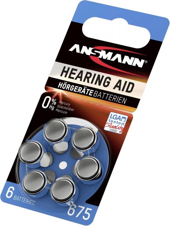 Image du produit Ansmann 1x6 Zinc-Air 675 (PR 44) Piles pour appareils auditifs (6 pcs, 675)