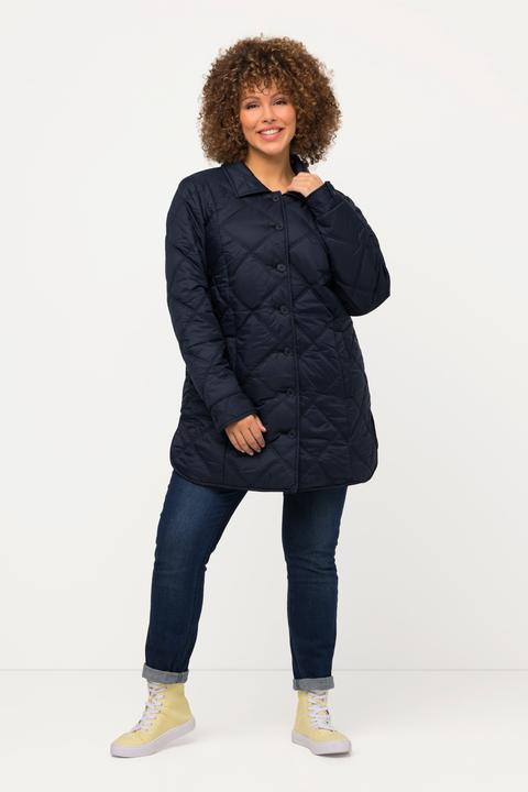 Produktbild Ulla Popken Steppjacke, dekoratives Futter, Hemdkragen, Saumschlitze (46, 48)