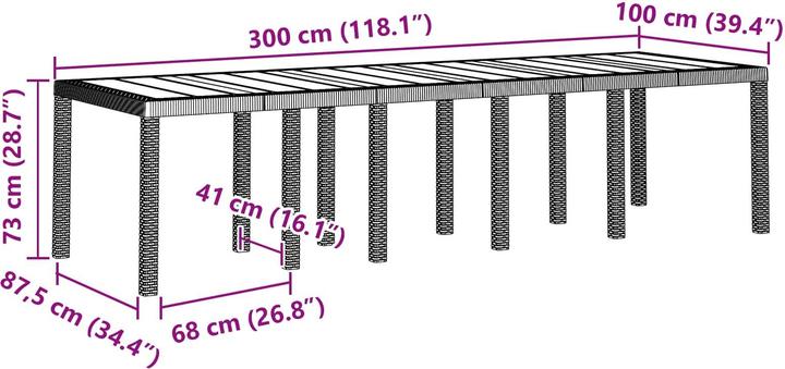 Produktbild vidaXL Outdoortisch-Set (100 x 300 x 73 cm)