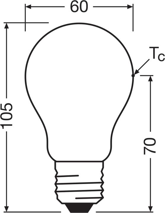 Produktbild Osram LED LAMPS ENERGY CLASS A ENERGY EFFICIENCY FILAMENT CLASSIC A 5W 840 Frosted E27 (E27, 1055 lm, 2 x)