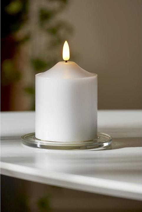 Produktbild Star Trading LED-Kerze Pillar Flamme 7.5 cm x 12 cm, Weiss (1 x)