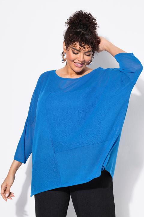 Produktbild Ulla Popken Pullover, Karostruktur, oversized, Rundhals, Halbarm (42, 44)
