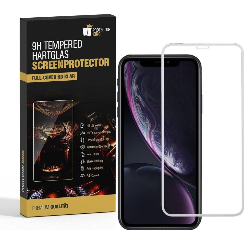 Protectorking 1x echtes Tempered 9H Panzerhartglas 3D KLAR (1 Stück, Apple iPhone XS Max), Smartphone Schutzfolie, Trans...