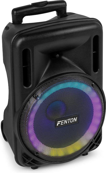 Produktbild Fenton Speaker Bluetooth - FT10LED MK2 karaoke box met LEDâ€™s, accu en microfoon - Voor (Aktiv)