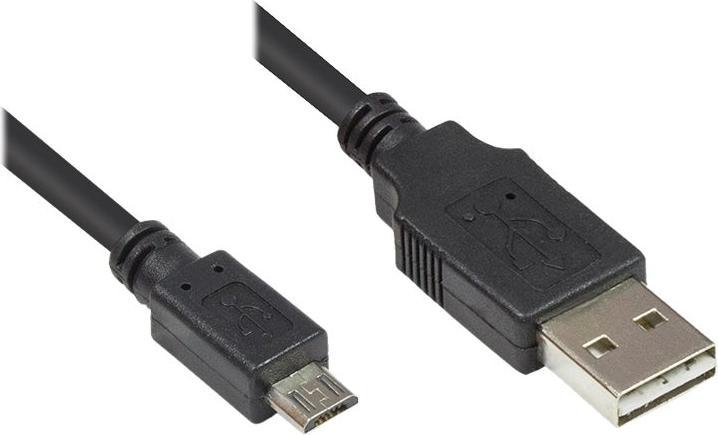 Produktbild Good Connections Anschlusskabel USB 2.0 EASY Stecker A an micro Stecker B, schwarz, 1m, ® (1 m, USB 2.0)