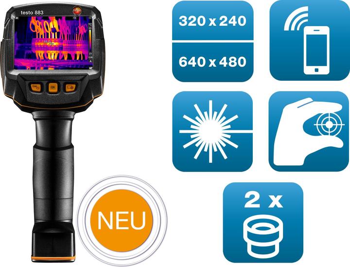 Actual product image Testo 883 Thermal imaging camera -30 to 650 °C 27 Hz WiFi