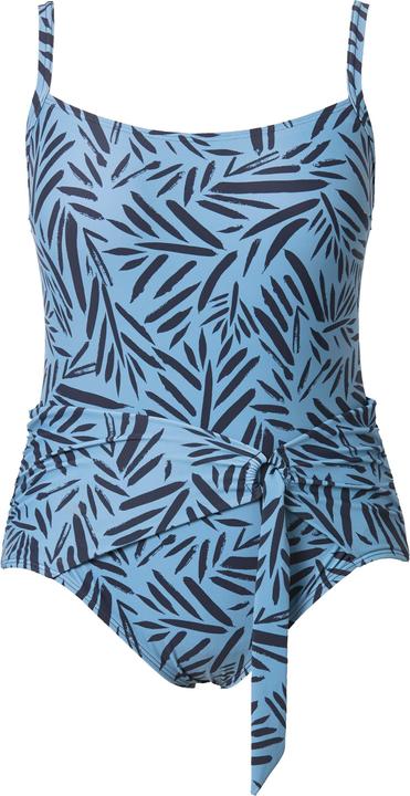 Actual product image Ulla Popken Leaf Print Wrap Look One Piece Swimsuit (56)