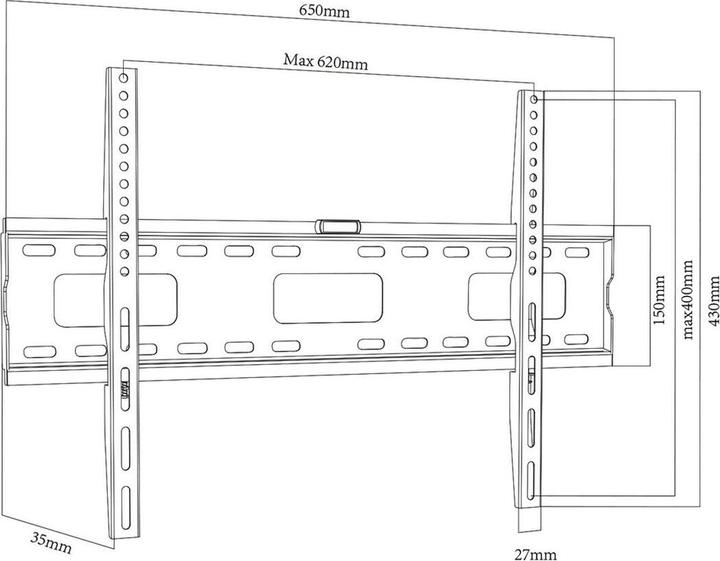 Actual product image Maclean TV wall mount max VESA 600x400 32-100 80kg MC-419 (Wall, 80 kg, 32" - 100")