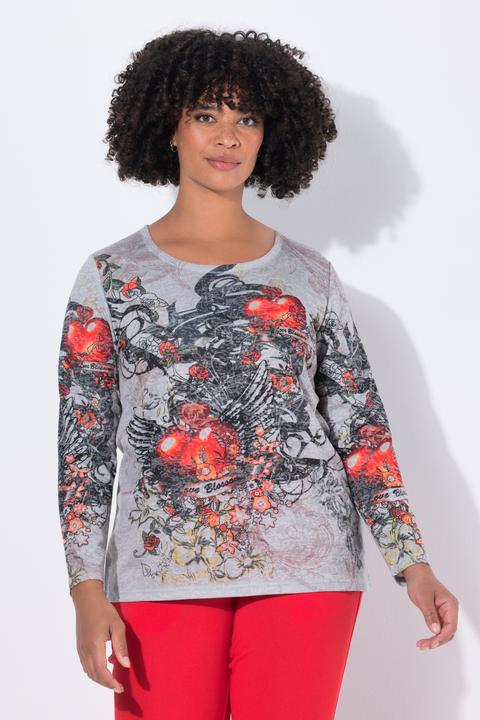 Actual product image Angel of Style T-Shirt, A-Linie, Flügel-Herz-Motiv, Langarm (52)