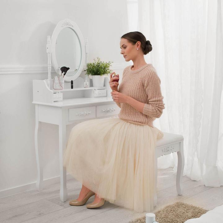 Produktbild tectake Schminktisch (40 x 40 x 143 cm)