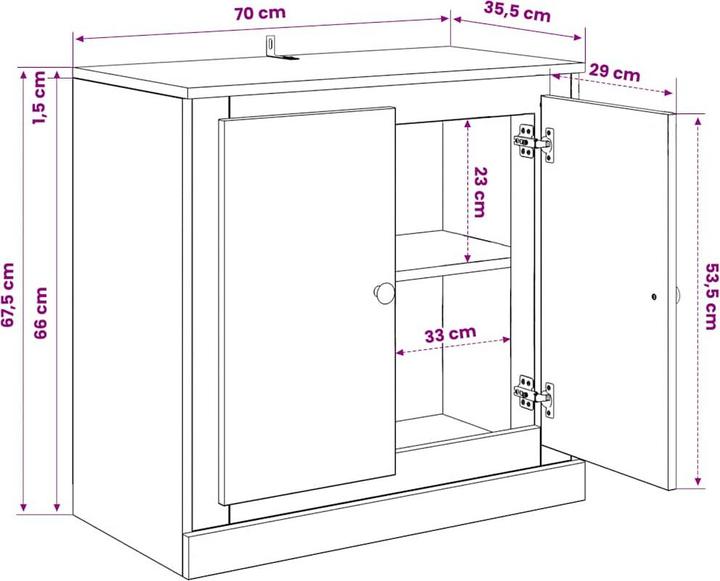 Image du produit vidaXL Sideboard (210 x 35.50 x 67.50 cm)