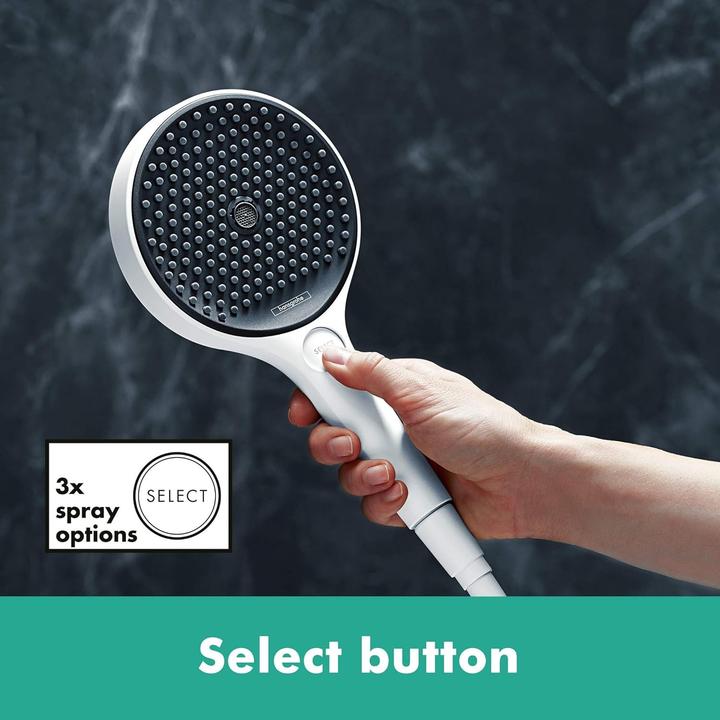 Actual product image hansgrohe Rainfinity hand shower 130 3jet EcoSmart (matt white) (3 Beam types, 9 l/min)