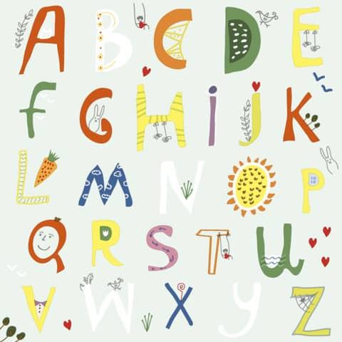 Magni, Servietten, Serviette 33x33cm FSC-Mix Alphabet (33 x 33 cm)