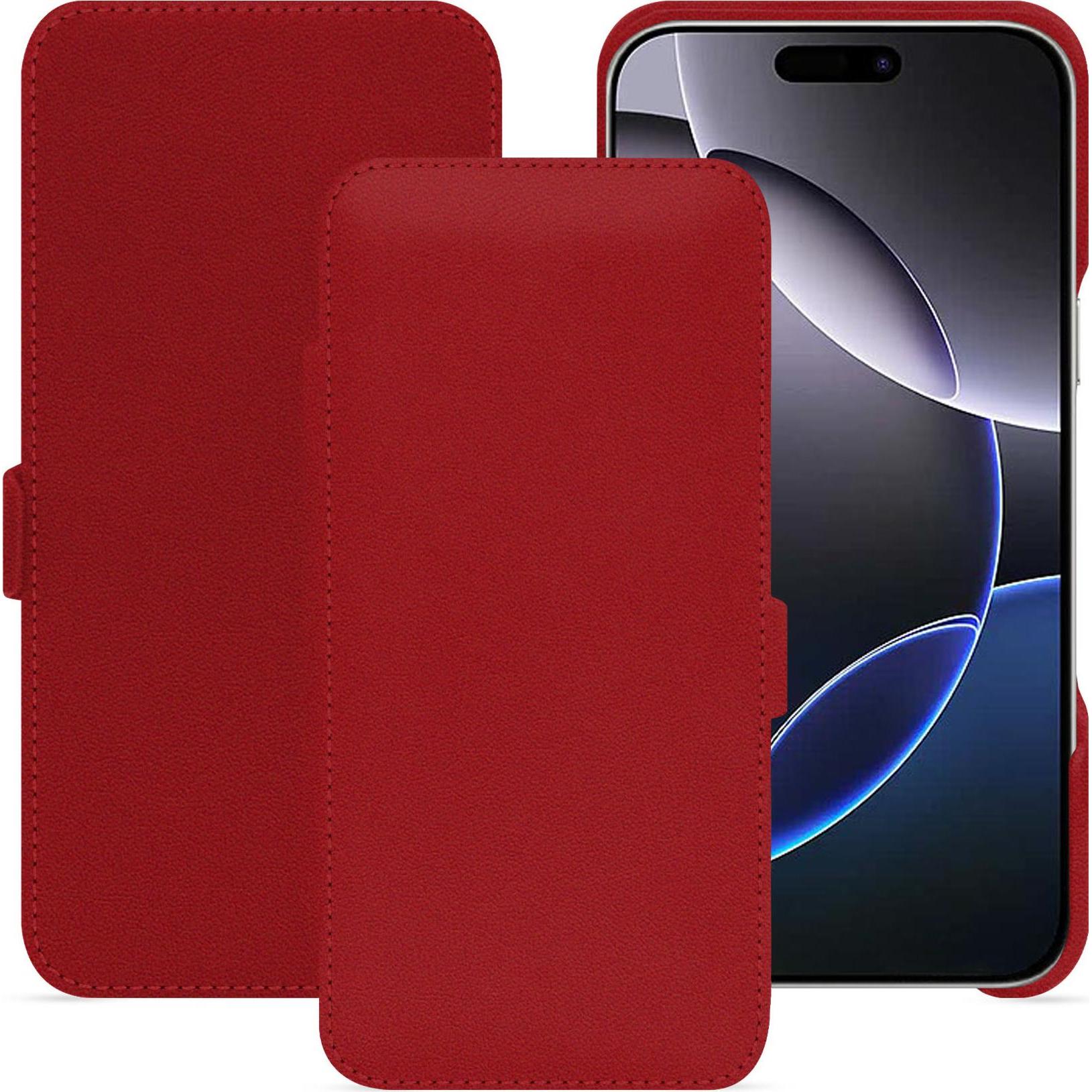 Noreve Lederschutzhülle horizontal (Apple iPhone 16 Pro Max), Smartphone Hülle, Rot