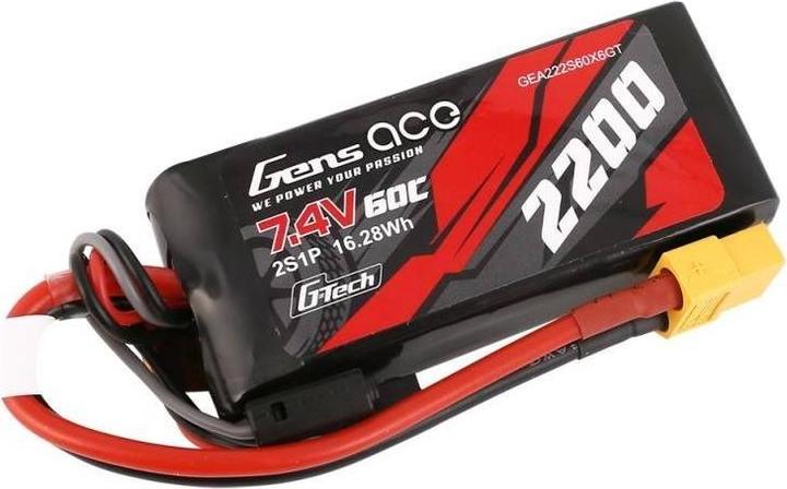 Produktbild Gens Ace Battery GensAce G-Tech LiPo 2200mAh 7.4V 60C 2S1P XT60 (7.40 V, 2200 mAh)