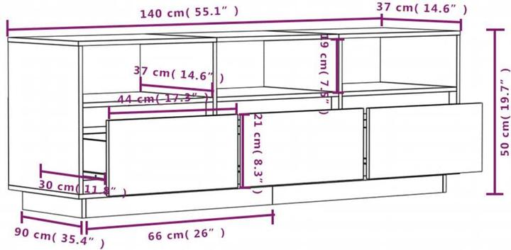 Actual product image vidaXL Justine (140 x 37 x 50 cm)