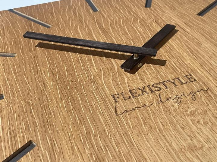 Produktbild Flexistyle Orologio da Parete Grande Quadrato Moderno in Legno di Quercia Silenzioso
