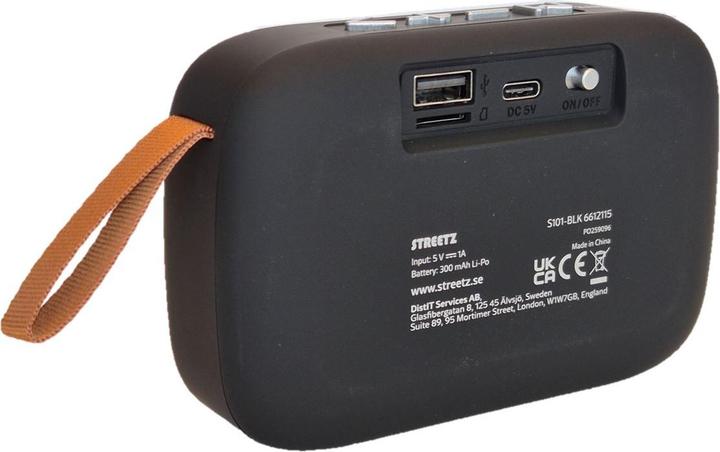 Actual product image Streetz S101 Portable Bluetooth speaker, USB/TF/FM, black (3 h)