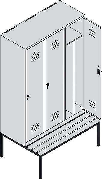 Actual product image C+P Locker Classic PLUS bench seat (120 cm, 212 cm)