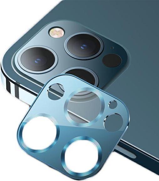Actual product image Usams Camera Lens Glass iPhone 12 Pro Max metal niebieski/blue BH707JTT04 (US-BH707) (Apple iPhone 12 Pro Max)