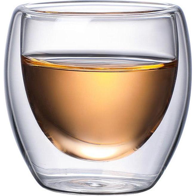 Bdt Doppelwandiges Thermoglas, Glas, Borosilikatglas, 150 ml, spülmaschinengeeignet, Tazza, Trasparente