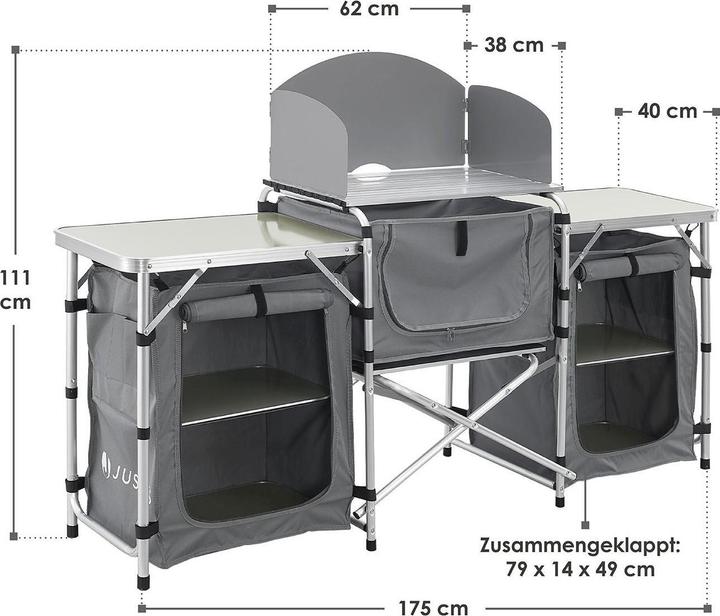 Actual product image Juskys Camping kitchen Folding kitchen box Garda