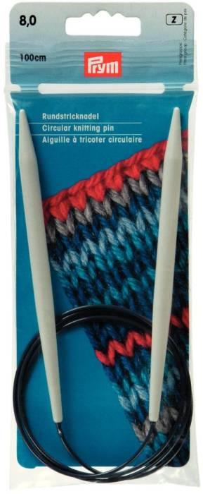 Produktbild Prym Rundstricknadel Alu Kunststoff, grau 6.00 mm, 100 cm, Beutel 1 Stk.