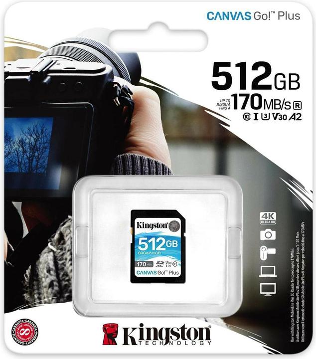 Productafbeelding Kingston Canvas Go! Plus (512 GB, SDXC, U3, UHS-I)