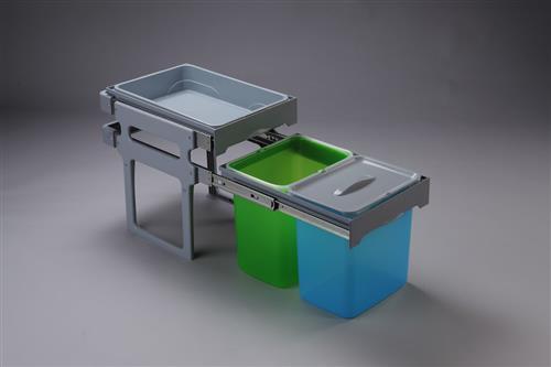 Actual product image Teka INTRA JUVEL Affaldssystem på udtraeksskinner. Med 2 beholdere og bakke (16 l)