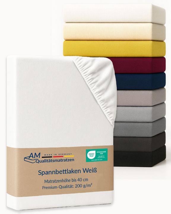 Actual product image AM Qualitätsmatratzen Premium Spannbettlaken für Boxspringbett, Baumwolle (200gsm) (160 x 190 cm)