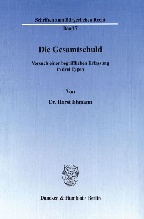 Produktbild Die Gesamtschuld (Deutsch, Horst Ehmann, 1972)