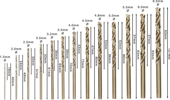 Produktbild Bosch Professional Zubehör PRO Stainless Steel HSS-Co Spiralbohrer-Set, 13-tlg. (1.5 mm, 2 mm, 2.5 mm, 3 mm, 3.2 mm, 3.5 mm, 4 mm, 4.5 mm, 4.8 mm, 5 mm, 5.5 mm, 6 mm, 6.5 mm)