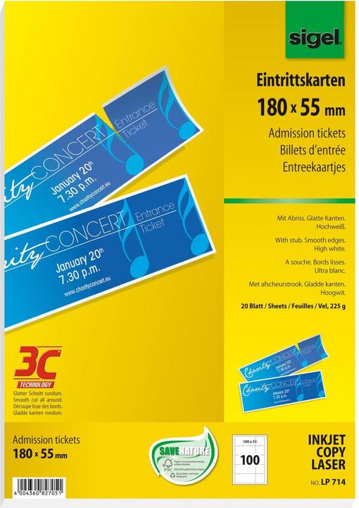 Produktbild Sigel Eintrittskarten (100 Stk.)