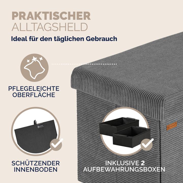 Produktbild Casaria Sitztruhe Cord (114 cm)