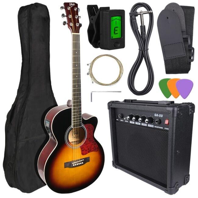 No Name V-TONE EAG SET SB Elektroakustische Gitarre. + Verstärker (Halbakustik Gitarren Set), Gitarre