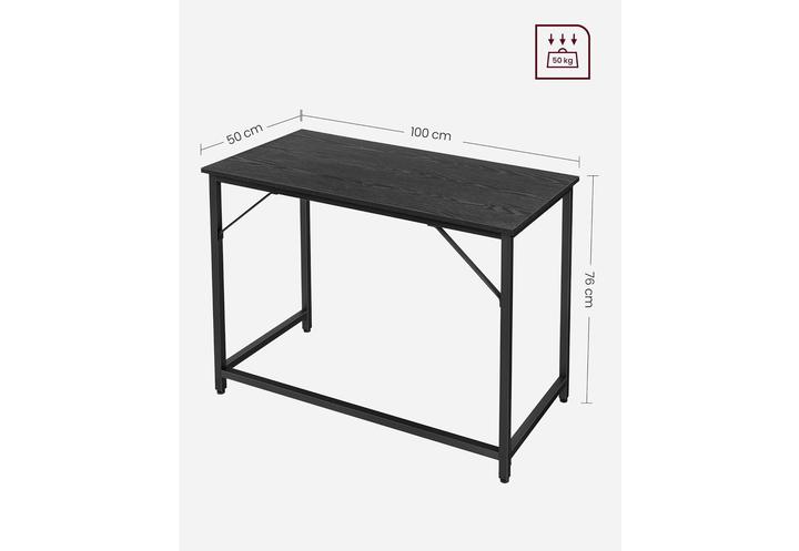 Image du produit Songmics Computertisch Bürotisch 100x50x76cm Schwarz (50 x 100 x 76 cm)