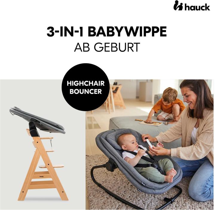 Actual product image Hauck Highchair Bouncer Dark Grey Melange