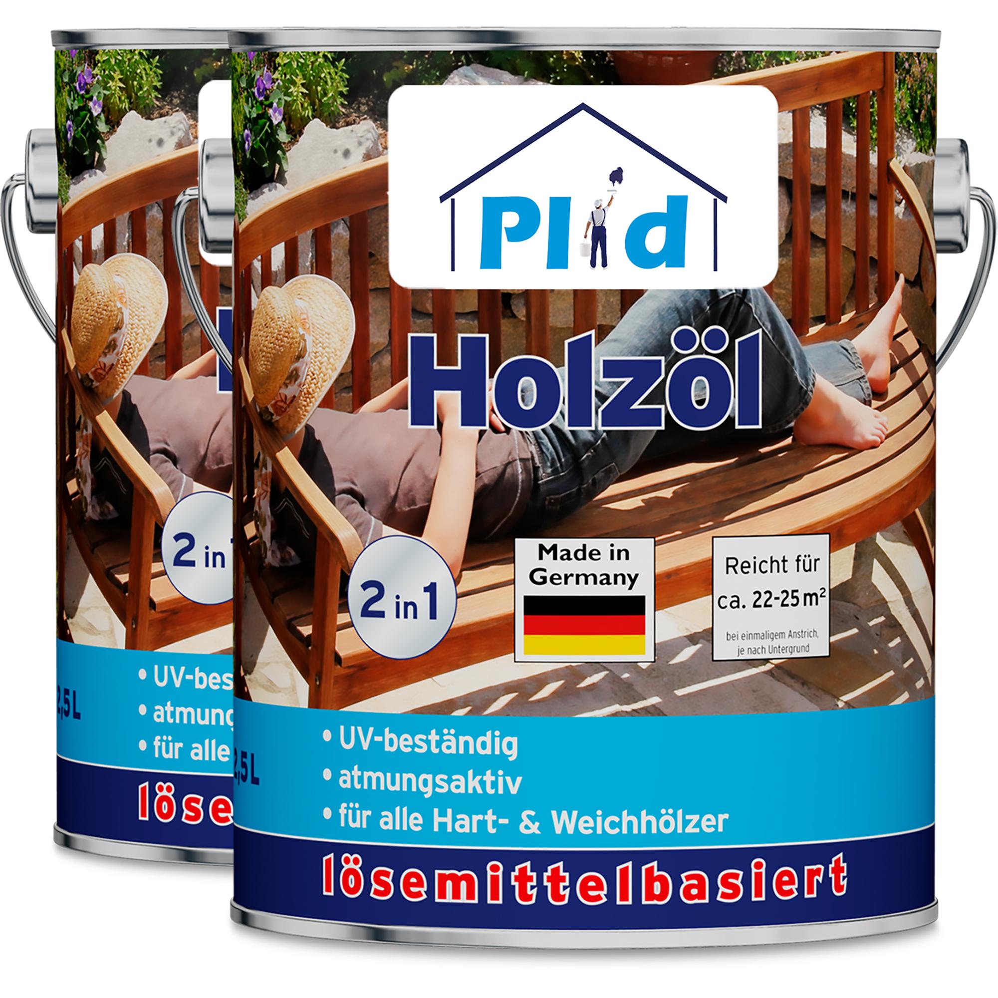 Plid, Holzschutz + Holzpflege, Holzöl 5L für ca. 50m² / Holzschutz Pflegeöl Gartenmöbelholzöl (Farblos, 5 l)
