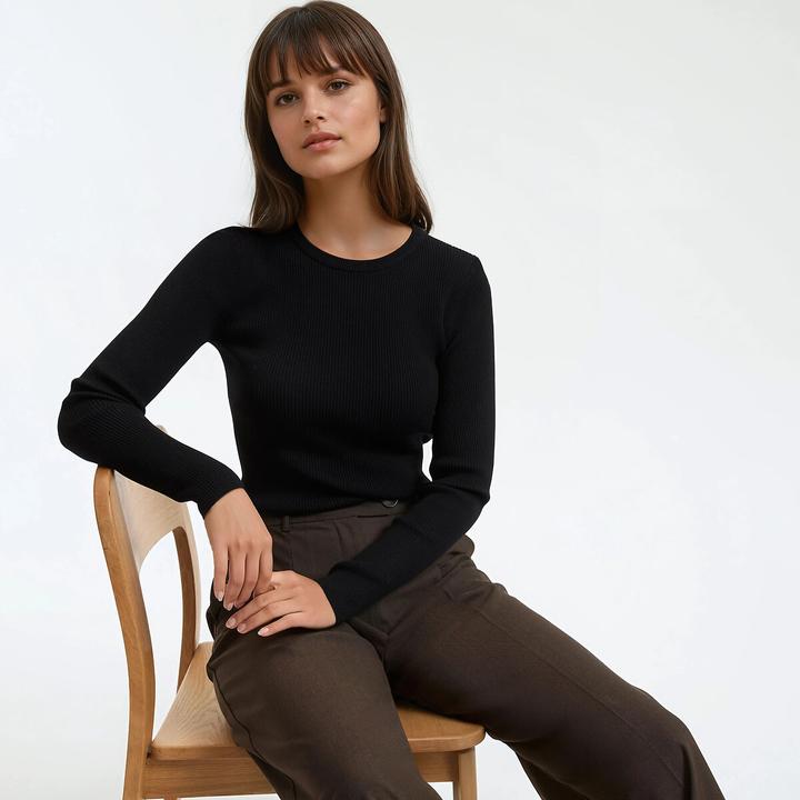 Produktbild La Redoute Collections Feinstrickpullunder mit rundem Ausschnitt (M)