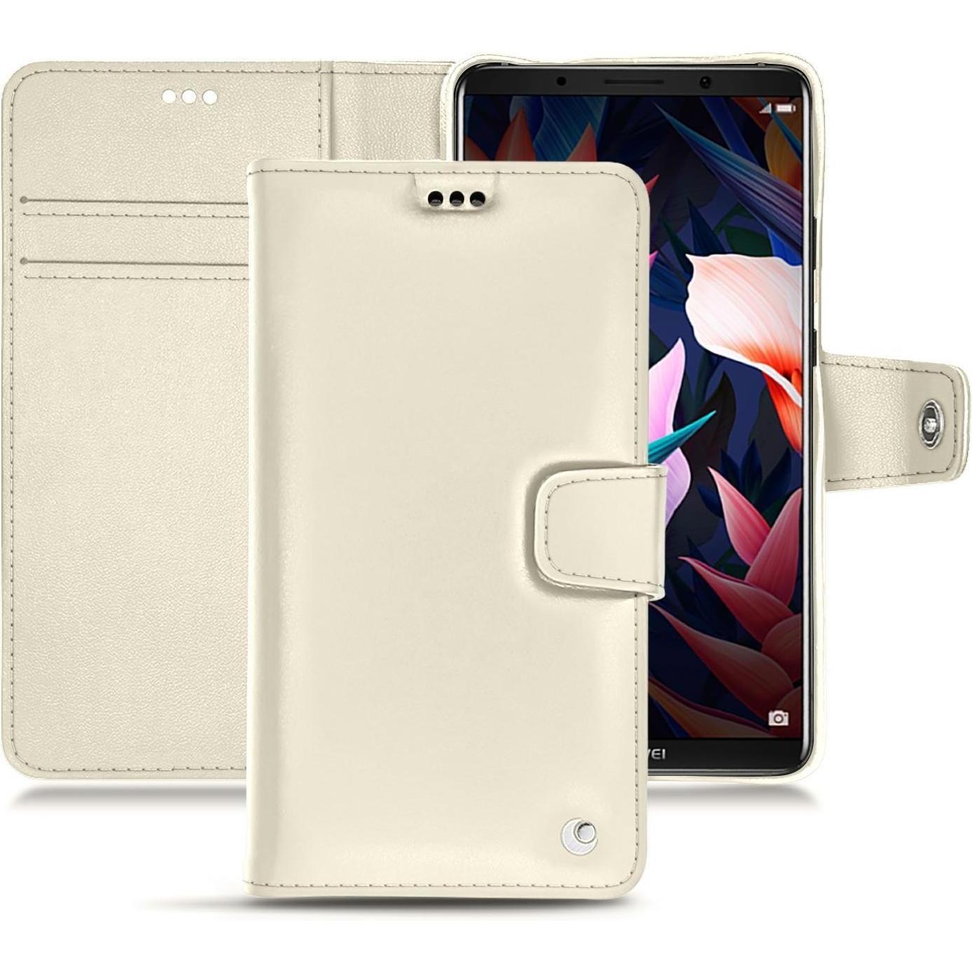 Noreve Lederschutzhülle Wallet (Huawei Mate 10 Pro), Smartphone Hülle, Weiss