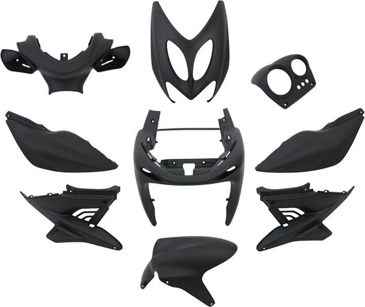 Produktbild DMP plaatwerkset yamaha aerox 9-delig mat-zwart kappenset