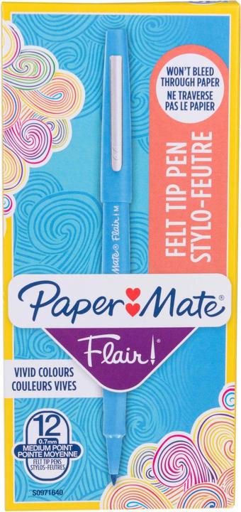 Immagine prodotto Paper Mate penna con punta in fibra Flair B Turchese (Turchese, 12 x)