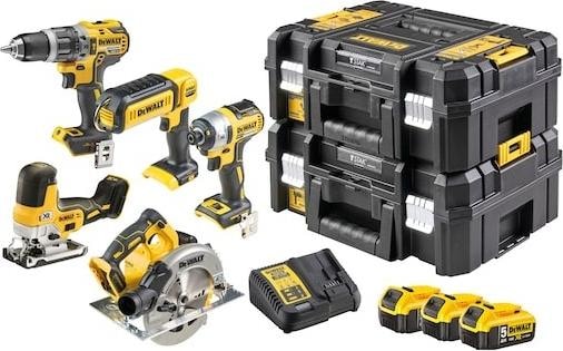 Actual product image DeWalt 18V 5-piece set with 3x 5Ah