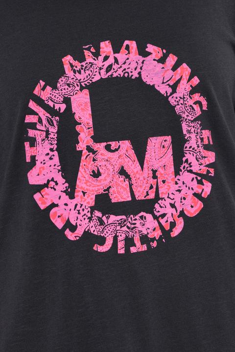 Actual product image Ulla Popken Motivational Lettering Short Sleeve Graphic Tee (56)
