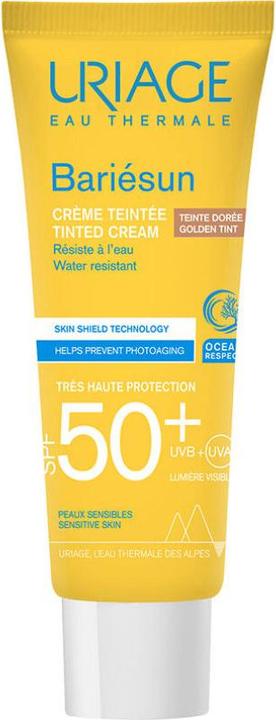 Uriage Tónovaná plešová krém na opalováná SPF 50+ Bariesun Golden Tint (getinte crème) 50 ml (Zonnecrème, SPF 50+, 50 ml, 500 g)