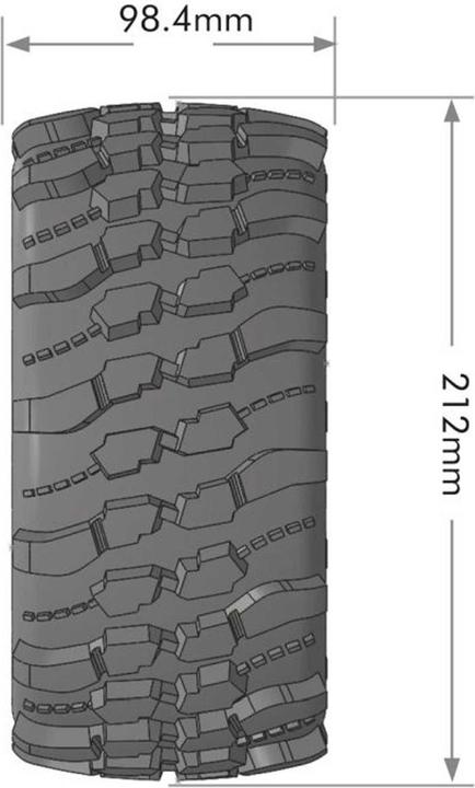 Produktbild Louise x-champ sport-reifen felge schwarz 24mm arrma kraton 8s mft (2)