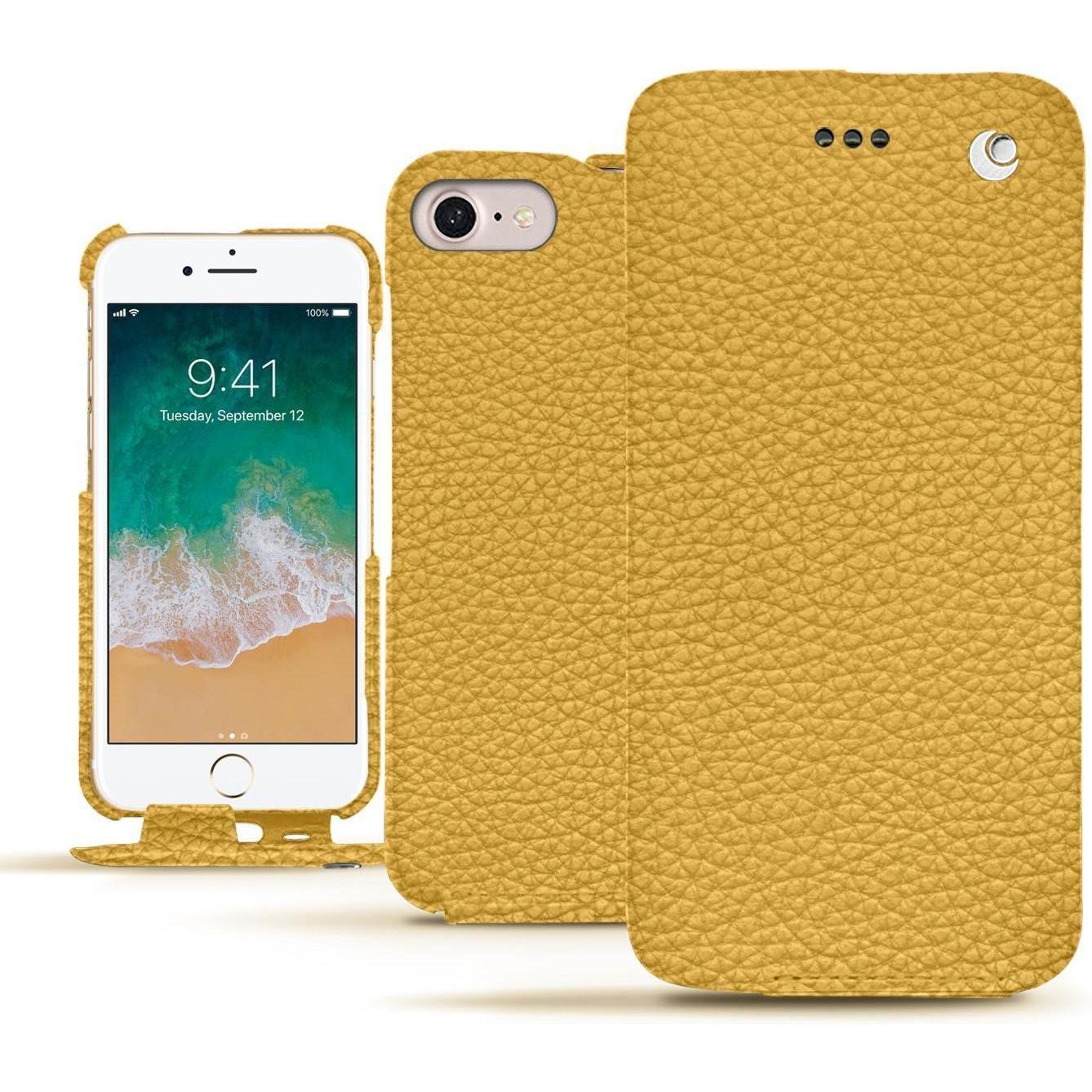 Noreve Lederschutzhülle vertikal (Apple iPhone 7), Smartphone Hülle, Orange