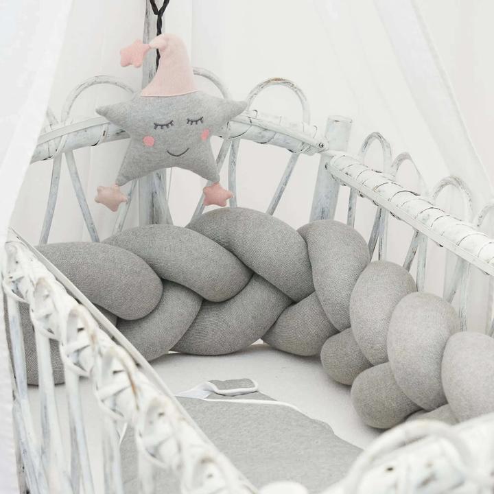 Actual product image nordic coast company Bed Snake Braided Knitted Grey XL