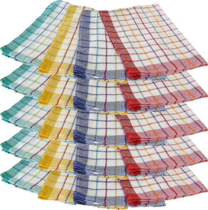 Casativo Geschirrtücher aus 100 % Baumwolle, bunt, 50 x 70 cm, 20er Set (50 x 70 cm)