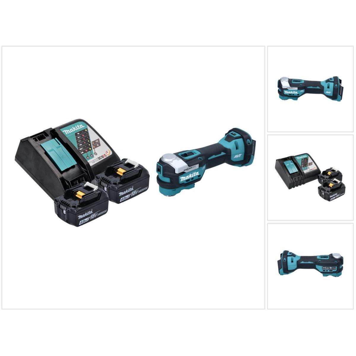 Makita, Multifunktionswerkzeug, DTM 52 RM Akku Multifunktionswerkzeug 18 V Starlock Max Brushless + 2x Akku 4,0 Ah + Lad...